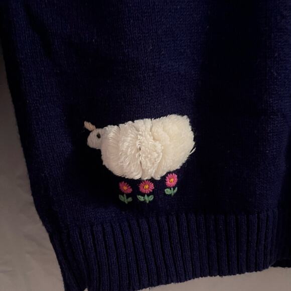 Little Bo peep navy blue 3 d girls button up cardigan sweater size small - Picture 5 of 6